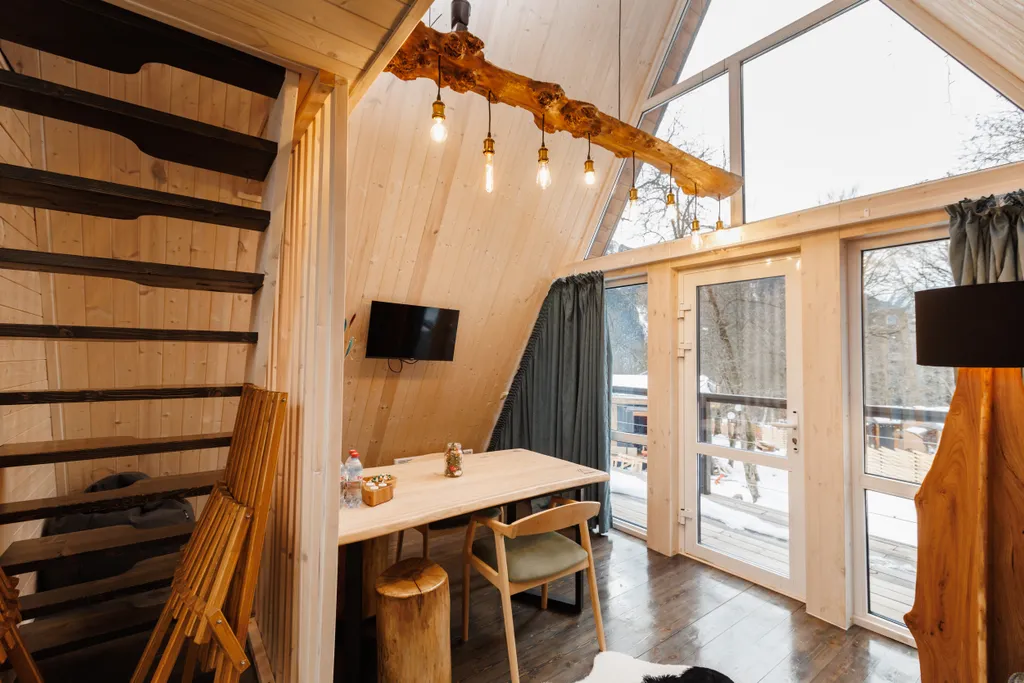 Коттедж Дом А-фрейм в живописном лесу — Архыз