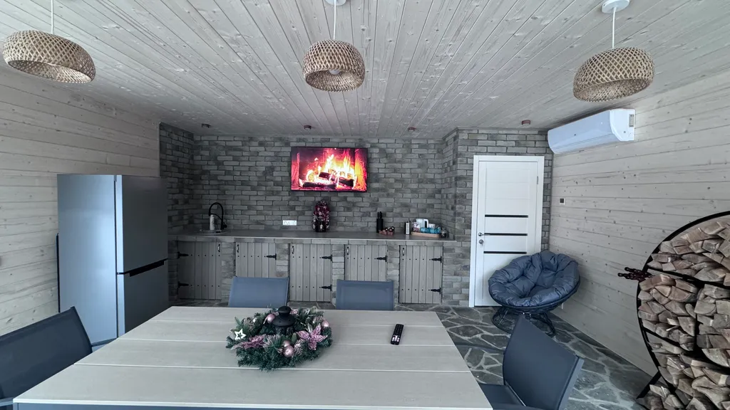 Дом с баней, сибирским чаном и теплой панорамной беседкой