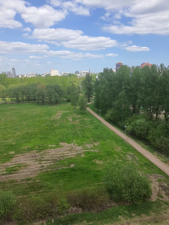 Удобная евростудия с видовой лоджией, смотрит на парк