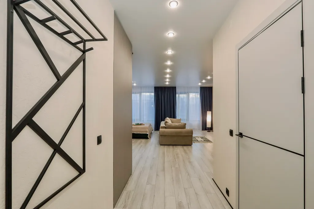 Студия c дизaйнерским интерьеpом