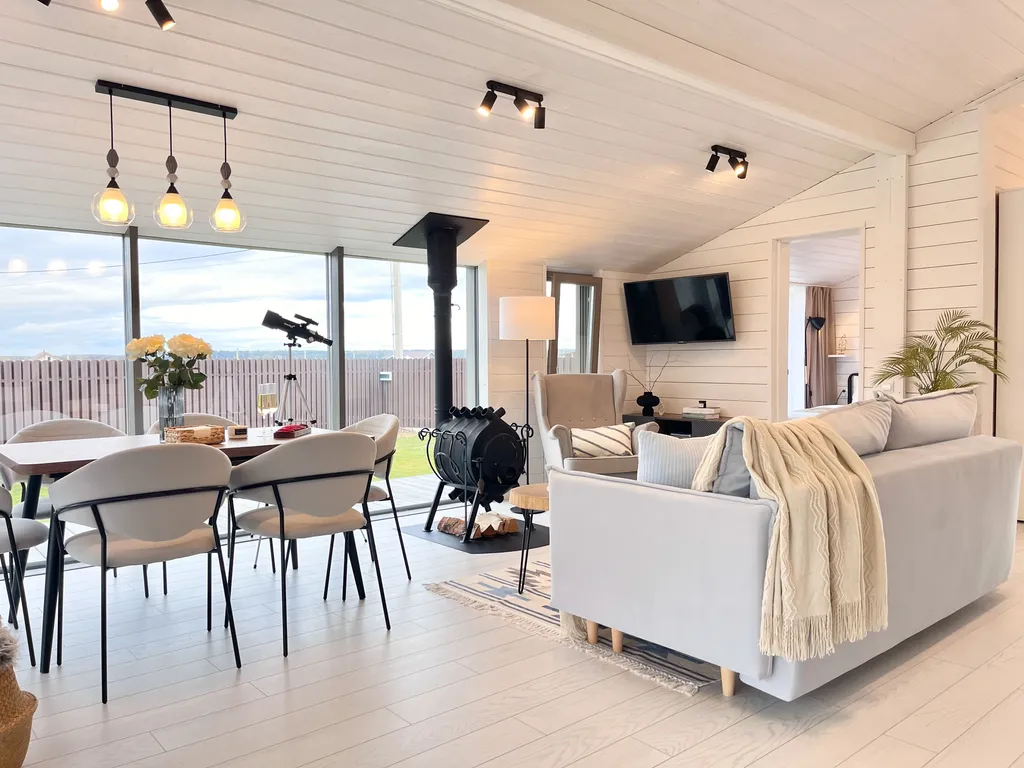 Панорамный барн в стиле Дубльдом с баней и чаном