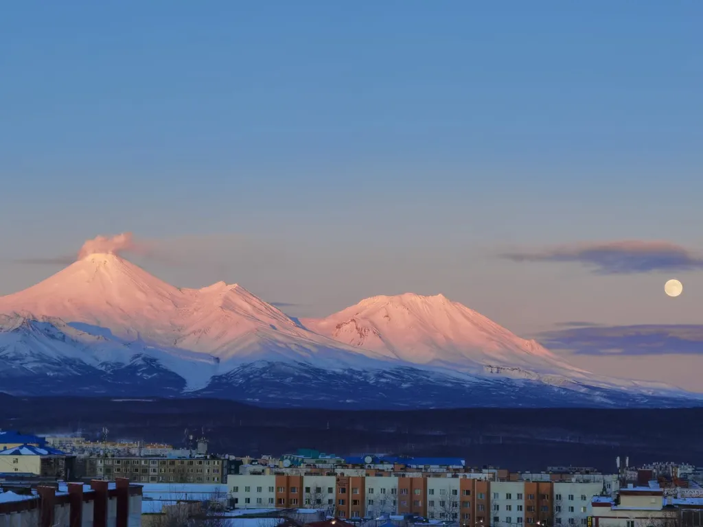 Уютная студия с видом на вулканы