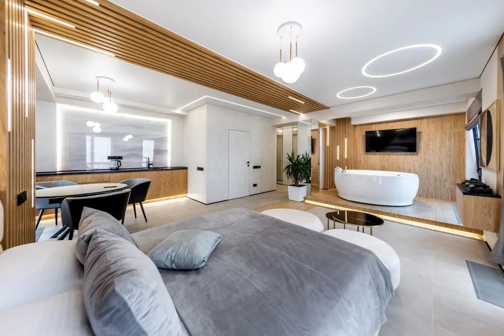 Большая романтическая студия с джакузи и видом на море в ЖК Моравия