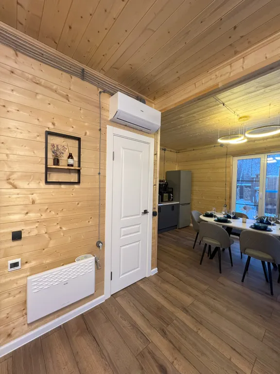 Коттедж Коттедж Барн с панорамными окнами, террасой, баней и купелью — Петровское