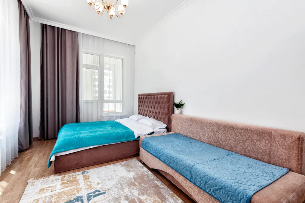 Уютная двухкомнатная с двумя двухспальними кроватями