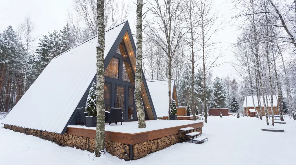 Домик A-Frame с купелью 60 м2