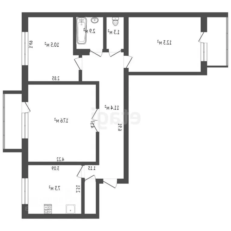 Квартира в Евпатории с 3 комнатами 6 человек +1
