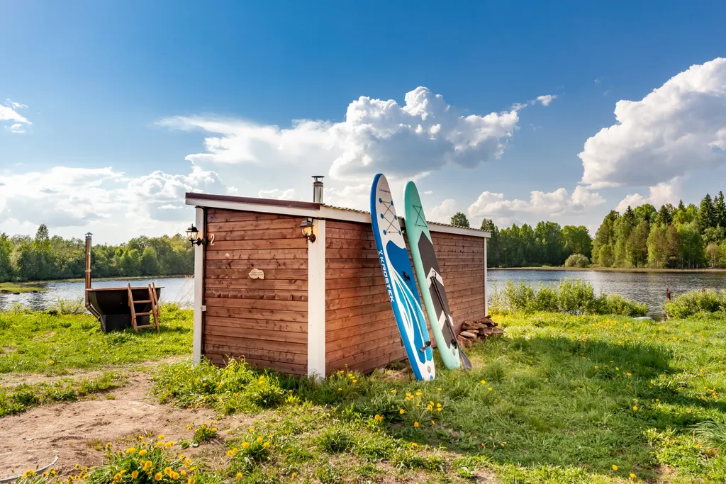 Домик на двоих с панорамным окном
