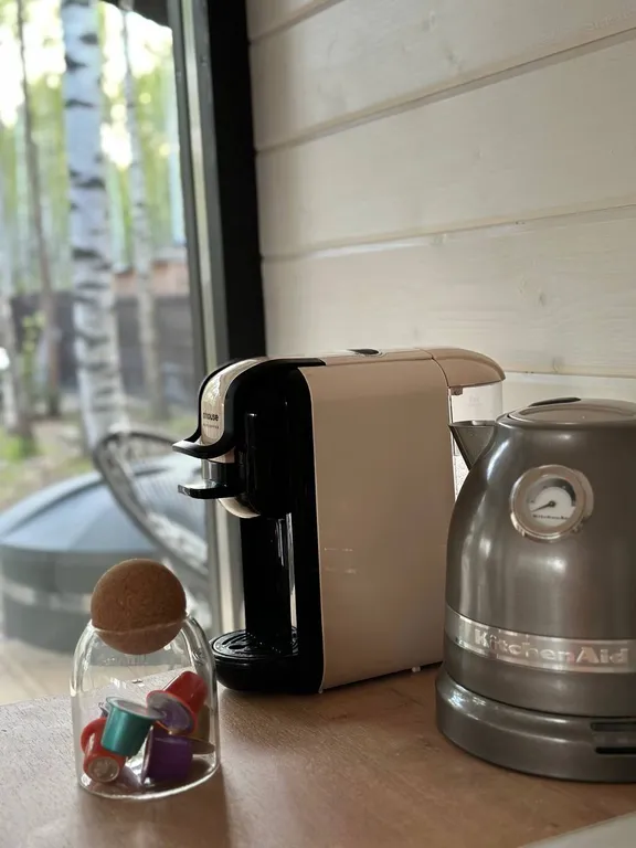 Дом с панорамной сауной, купелью на закрытом лесном участке