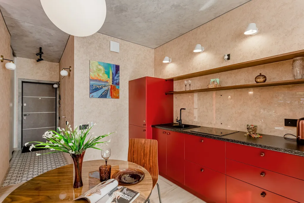 Квартира Red красный apartments квартира премиум с дизайнерским ремонтом — Мирное
