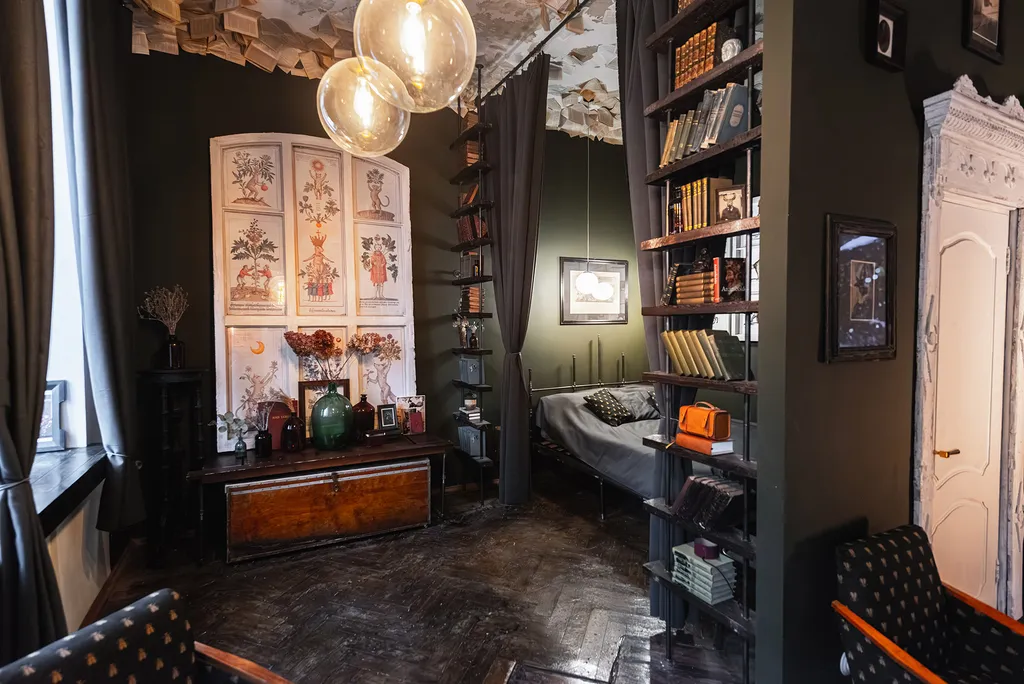 Квартира Арт-квартира с потолком из книг — Москва