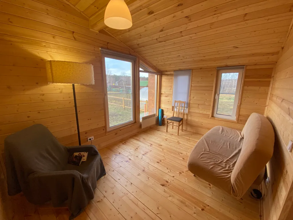 Барнхаус с баней и панорамными окнами