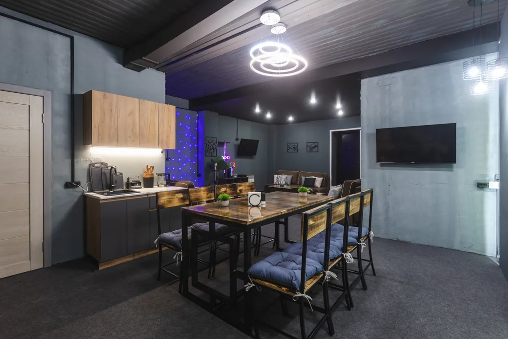 Квартира в стиле Лофт для вечеринки с караоке и x-box