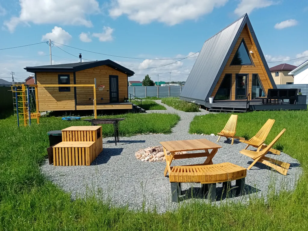 Дом А-фрейм для спокойного семейного отдыха