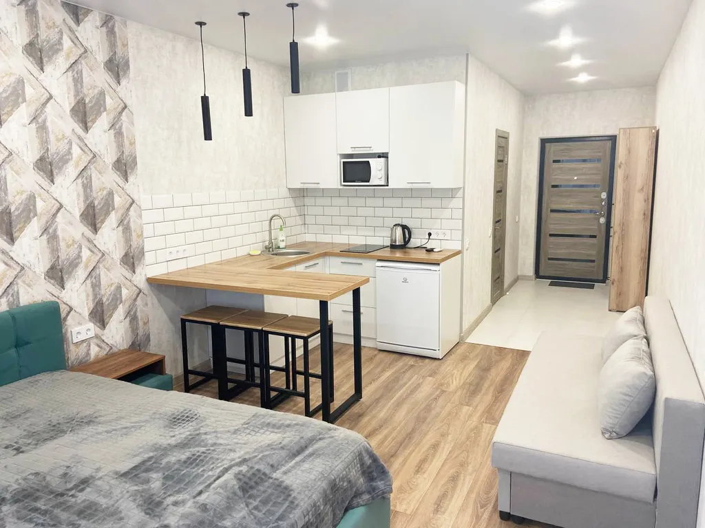 Квартира Новая студия в ЖК Атмосфера у аквапарка — аренда посуточно в Волжский