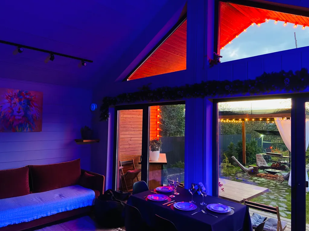 Дом в стиле Barn house в окружении леса