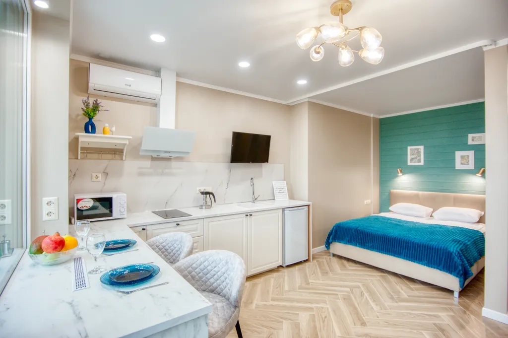 Апартаменты Еl'Home рядом с Ладьей, панорамный вид на Самару