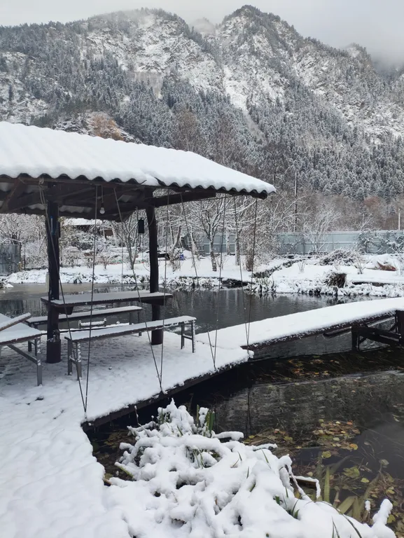 Коттедж Дом с баней и озером — Теберда