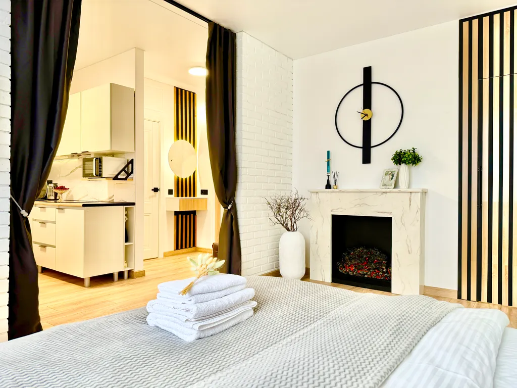 1-комнатная квартира с камином и двумя санузлами