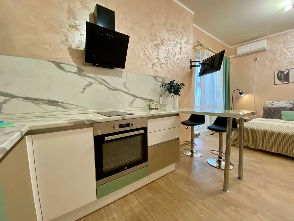 Студия на 25 этаже с видом на город