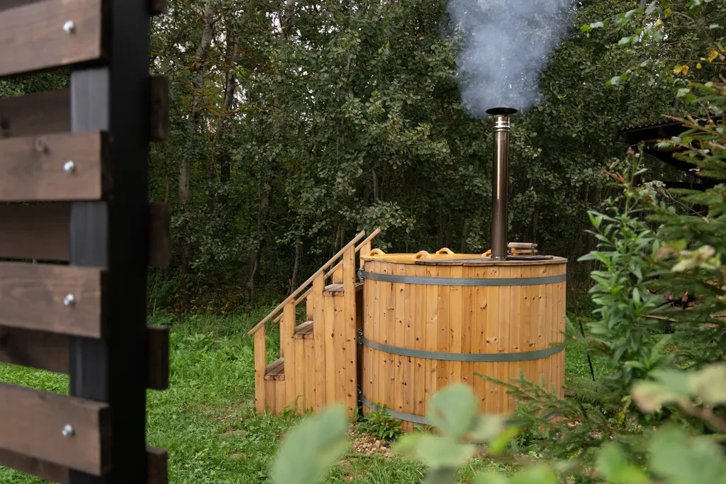 Papino village blue домик рядом с водопадом и лесом