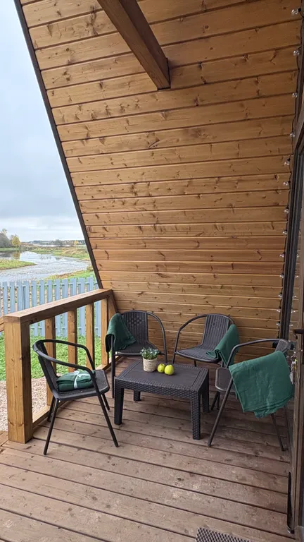 Уютный домик в стиле а-фрейм на оз. Волго