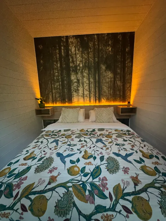 Дом баня с купелью у леса