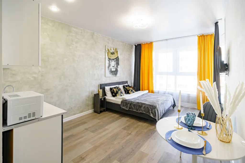 Студия Брутальный лев с панорамным видом на набережную реки