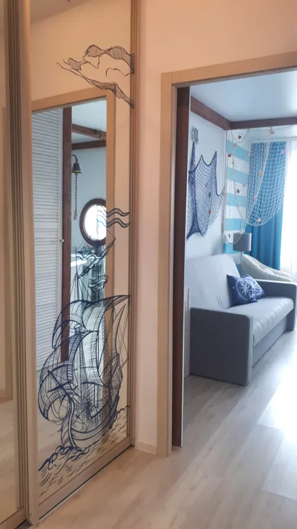 Квартира Квартира Студия в морском стиле с видом на Неву — Санкт-Петербург