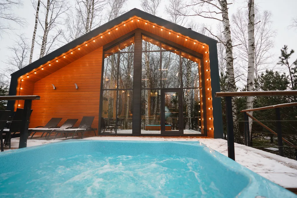 Barnhouse 120 м2 с камином и горячим чаном в Krona camp (40 км от Уфы)