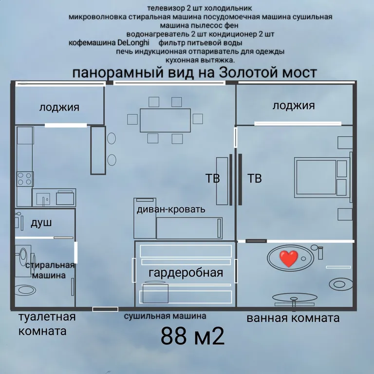 Видовая шикарная квартира в центре на набережной