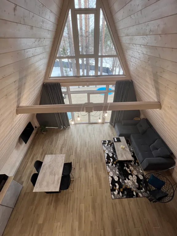 Коттедж Aframe на 4 персоны с купелью и баней на дровах