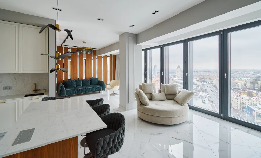 Vip апартаменты в парус-сити на 21 этаже, 101 метр, центр, 2 балкона