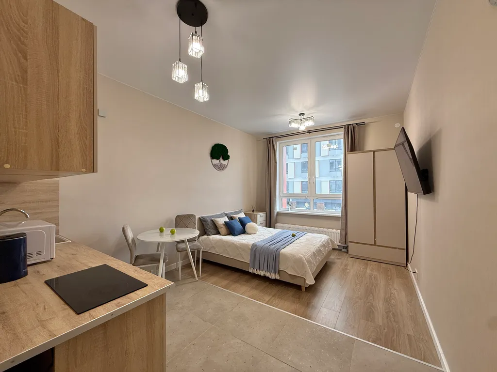 Студия у метро Потапово в новом ЖК, без оплаты за уборку