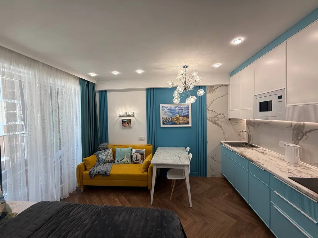 Морская симфония - уютная студия с видом на море и открытым бассейном