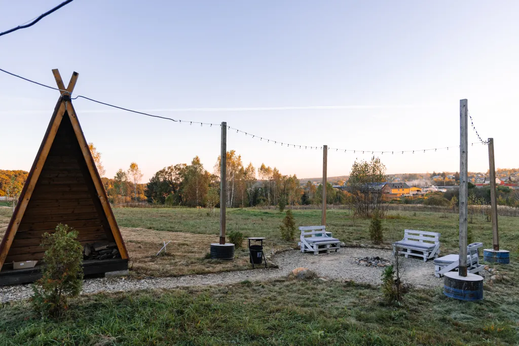 Papino village blue домик рядом с водопадом и лесом