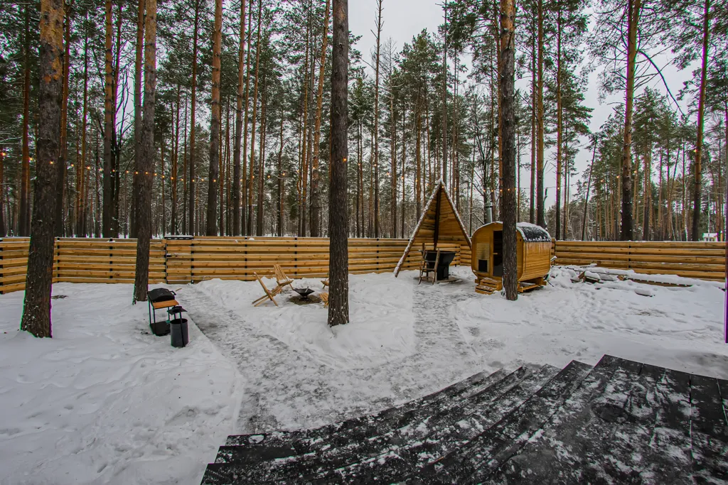 Вилла в Сосновом лесу с чаном и баней