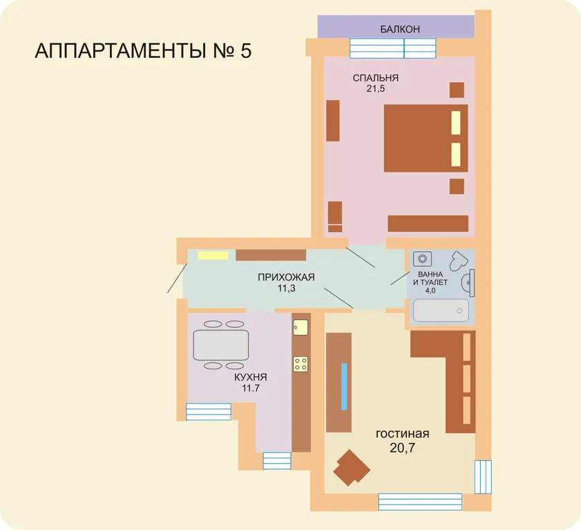 Квартира 2-комнатная Квартира — Светлогорск