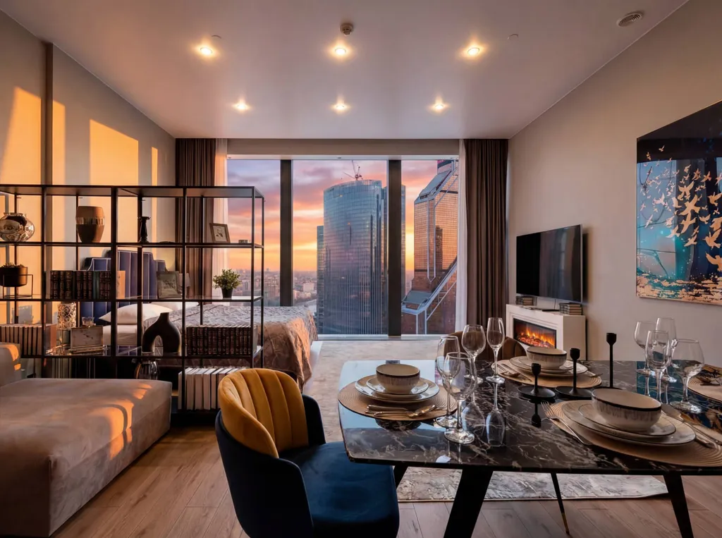 Neva City 43 этаж 51 м2 панорамный вид на небоскребы и город