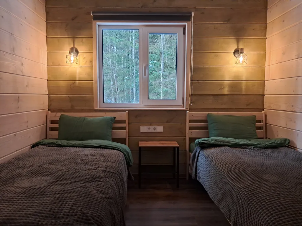 Уютный дом в еловом лесу