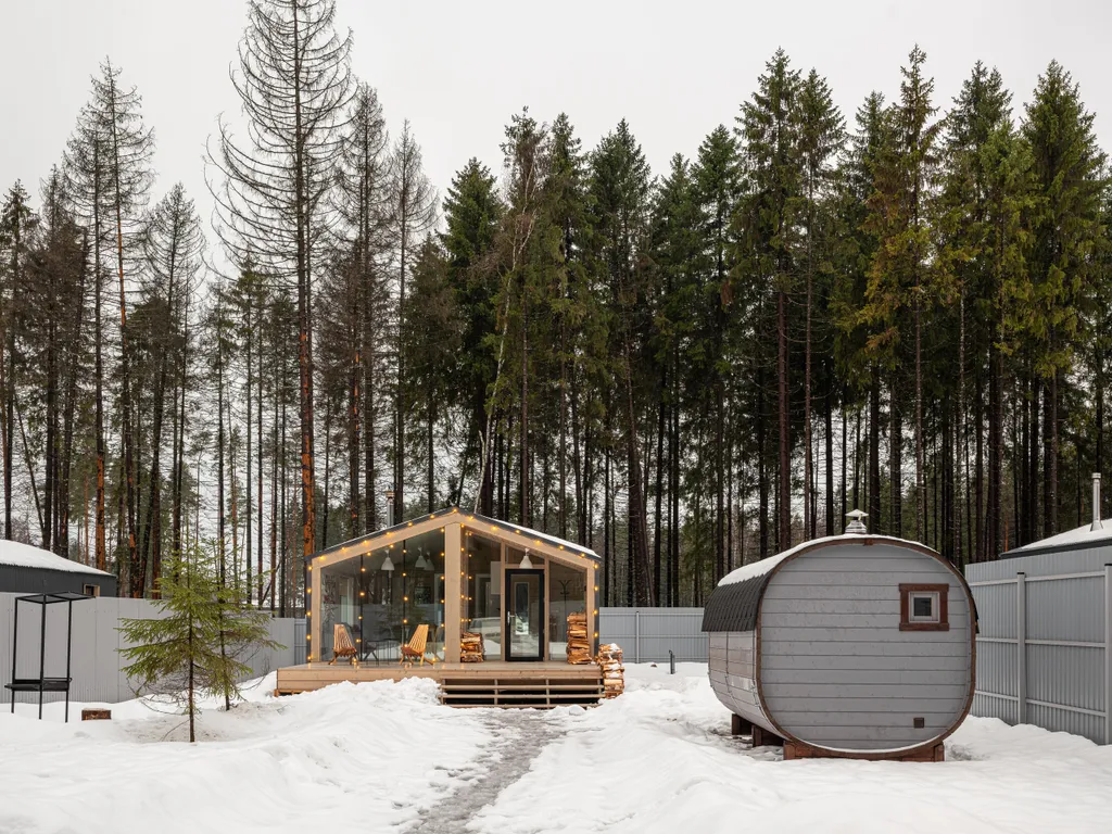 Домик у леса с камином и баней