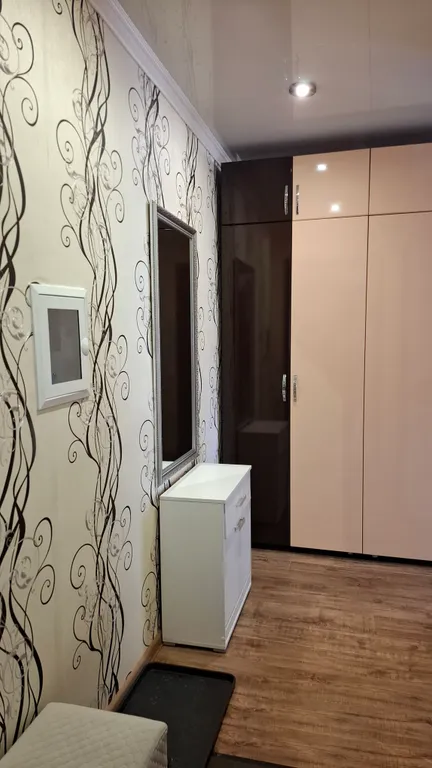 Уютная однокомнатная квартира в спокойном районе, с кроватью и диваном