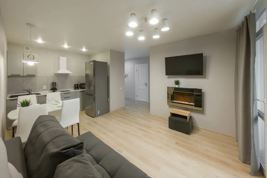 Квартира с камином и кондиционером в ЖК Парковый