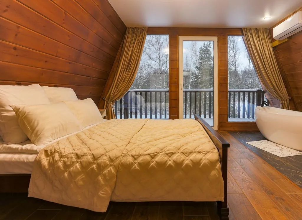 Большой дом a-frame в-небо с бассейном