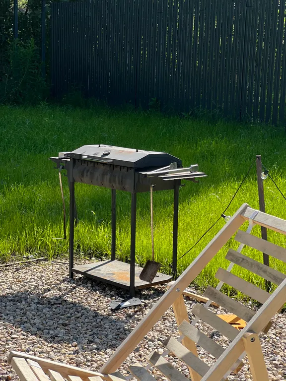 Уютный стильный новый дом с баней в окружении берёзовой рощи