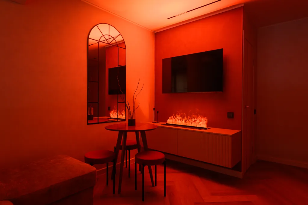 Bишневый aтлac — яркая квартира с биокамином — аренда посуточно в Челябинск