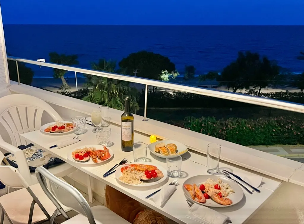 Вид на море в Испании в городе Пинеда де Мар