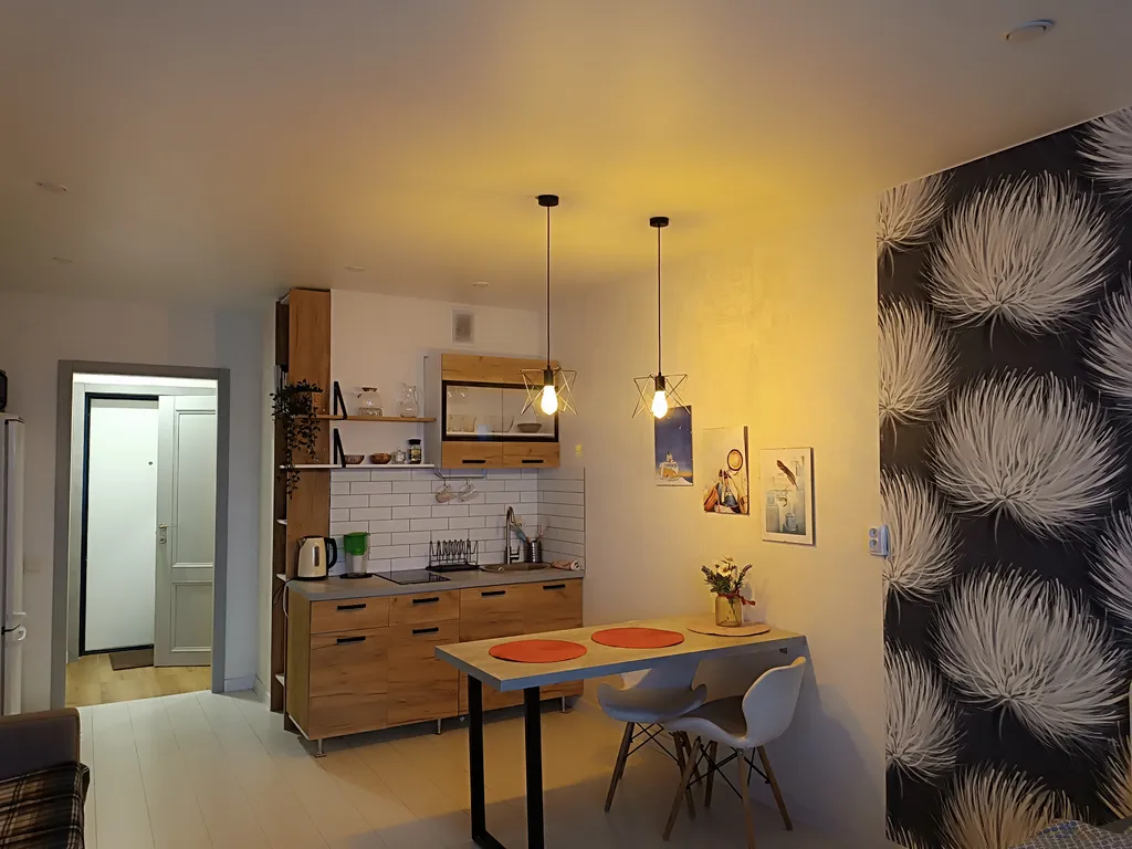 Красивая-студия с видом на фонтаны