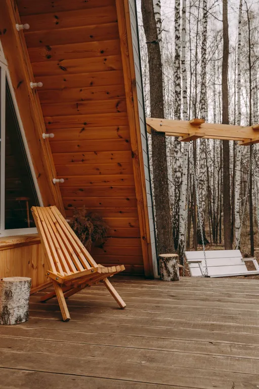 Домик в лесу с баней и чаном, A-frame Forest story