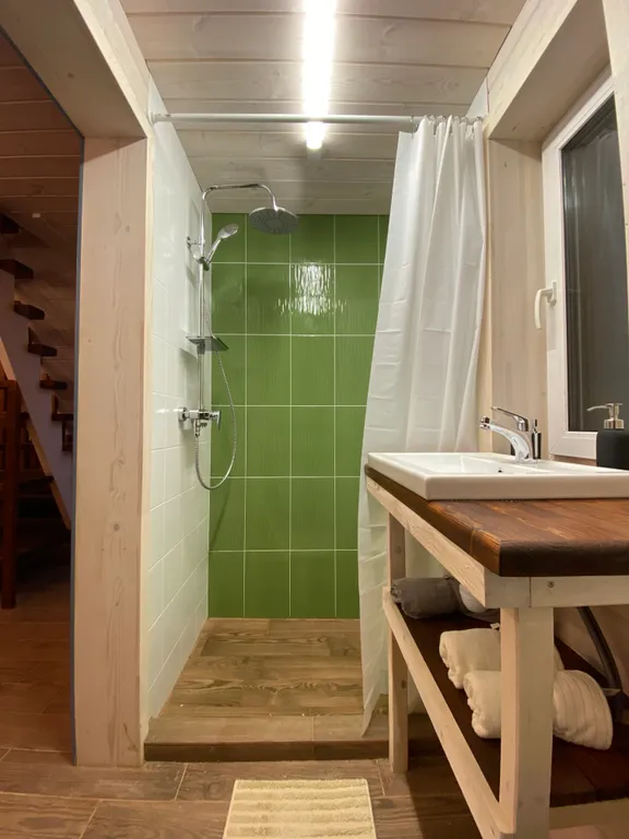 Papino village blue домик рядом с водопадом и лесом